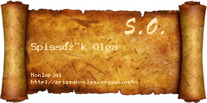 Spissák Olga névjegykártya